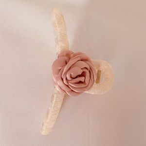 pink camellia Hair Claws